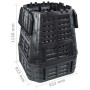 Compostador de jardín negro 93,3x93,3x113 cm 740 L de , Compostadores - Ref: Foro24-146277, Precio: 110,51 €, Descuento: %