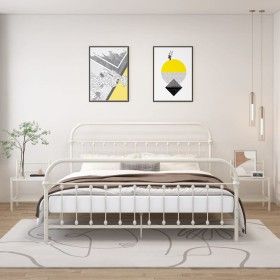Nachttische 2 Einheiten aus weißem Metall und transparentem Glas von vidaXL, Nachttische - Ref: Foro24-325094, Preis: 51,73 €...