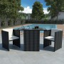 Garden bistro table and chairs 3 pieces and black poly rattan cushions by vidaXL, Garden sets - Ref: Foro24-42484, Price: 267...