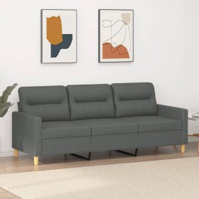 Sofá de 3 plazas de tela gris oscuro 180 cm