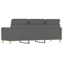 Dark gray 3-seater fabric sofa, 180 cm by , Sofas - Ref: Foro24-359244, Price: 284,71 €, Discount: %