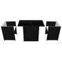 Garden bistro table and chairs 3 pieces and black poly rattan cushions by vidaXL, Garden sets - Ref: Foro24-42484, Price: 263...