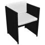 Garden bistro table and chairs 3 pieces and black poly rattan cushions by vidaXL, Garden sets - Ref: Foro24-42484, Price: 263...