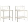 Nightstands 2 units metal white and transparent glass by vidaXL, Nightstands - Ref: Foro24-325094, Price: 51,67 €, Discount: %