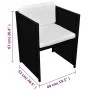 Garden bistro table and chairs 3 pieces and black poly rattan cushions by vidaXL, Garden sets - Ref: Foro24-42484, Price: 263...