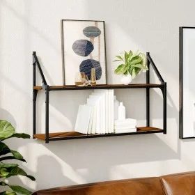 Engineered wood brown oak wall shelf 80x21x51 cm by , Shelves and shelves - Ref: Foro24-835468, Price: 31,21 €, Discount: %