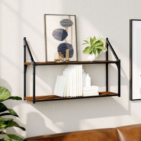 Wandregal aus braunem Eichenholz 80x21x51 cm von , Regale und Regale - Ref: Foro24-835468, Preis: 31,63 €, Rabatt: %
