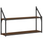 Engineered wood brown oak wall shelf 80x21x51 cm by , Shelves and shelves - Ref: Foro24-835468, Price: 31,63 €, Discount: %