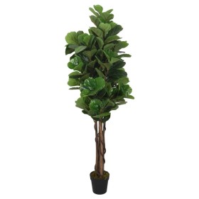 Higuera de hojas de violín artificial 96 hojas verde 80 cm