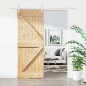 Sliding door with solid pine wood fittings 85x210 cm by , Doors - Ref: Foro24-3203249, Price: 192,56 €, Discount: %