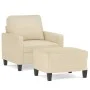 Armchair with stool cream fabric 60 cm by , Sofas - Ref: Foro24-3201031, Price: 207,62 €, Discount: %