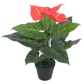 Artificial anthurium plant with 45 cm red and yellow pot by , artificial flora - Ref: Foro24-244446, Price: 22,71 €, Discount: %