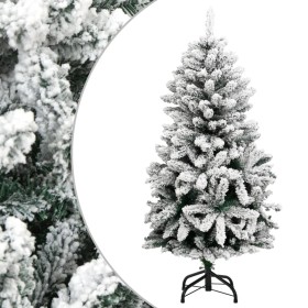 Árbol de Navidad artificial con bisagras y nieve flocada 120 cm