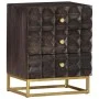 Mesita de noche de madera maciza de mango negro 40x30x50 cm de , Mesitas de noche - Ref: Foro24-320813, Precio: 141,38 €, Des...