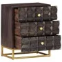 Mesita de noche de madera maciza de mango negro 40x30x50 cm de , Mesitas de noche - Ref: Foro24-320813, Precio: 141,38 €, Des...