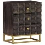 Nachttisch aus massivem schwarzem Mangoholz, 40 x 30 x 50 cm von , Nachttische - Ref: Foro24-320813, Preis: 141,38 €, Rabatt: %