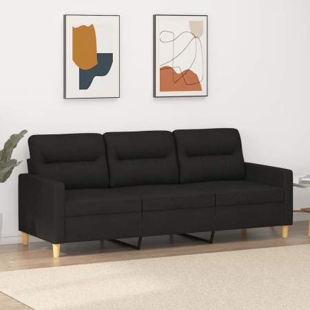 Sofá de 3 plazas de tela negro 180 cm de , Sofás - Ref: Foro24-359247, Precio: 300,89 €, Descuento: %