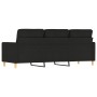 Sofá de 3 plazas de tela negro 180 cm de , Sofás - Ref: Foro24-359247, Precio: 300,89 €, Descuento: %