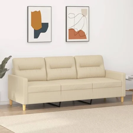 3-seater cream fabric sofa 180 cm by , Sofas - Ref: Foro24-359245, Price: 255,43 €, Discount: %