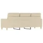 3-seater cream fabric sofa 180 cm by , Sofas - Ref: Foro24-359245, Price: 255,43 €, Discount: %