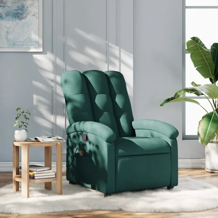 Dark Green Fabric Reclining Massage Chair by , Armchairs - Ref: Foro24-371745, Price: 212,45 €, Discount: %