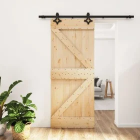 Puerta corredera con herrajes madera maciza de pino 85x210 cm von , Türen - Ref: Foro24-3203137, Preis: 182,69 €, Rabatt: %