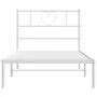 Estructura de cama de metal con cabecero blanco 100x200 cm de , Camas y somieres - Ref: Foro24-355507, Precio: 63,83 €, Descu...