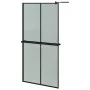 Shower screen with ESG glass shelf and black aluminum 100x195cm by , Shower walls and screens - Ref: Foro24-3185477, Price: 2...