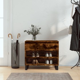 Mueble zapatero madera contrachapada roble ahumado 70x36x60 cm