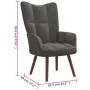 Sillón de relax de terciopelo gris oscuro de , Sillones - Ref: Foro24-328052, Precio: 107,59 €, Descuento: %
