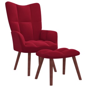 Entspannungssessel mit rotem Samthocker von , Sessel - Ref: Foro24-328067, Preis: 142,26 €, Rabatt: %