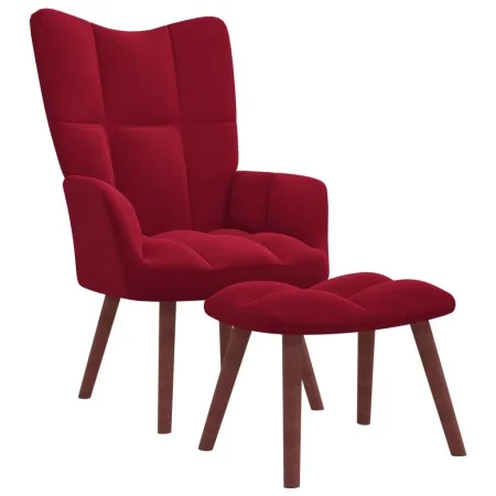 Entspannungssessel mit rotem Samthocker von , Sessel - Ref: Foro24-328067, Preis: 124,50 €, Rabatt: %