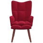 Relaxation armchair with red velvet stool by , Armchairs - Ref: Foro24-328067, Price: 142,26 €, Discount: %