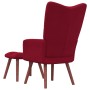 Relaxation armchair with red velvet stool by , Armchairs - Ref: Foro24-328067, Price: 142,26 €, Discount: %