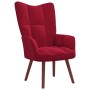 Relaxation armchair with red velvet stool by , Armchairs - Ref: Foro24-328067, Price: 142,26 €, Discount: %