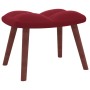 Relaxation armchair with red velvet stool by , Armchairs - Ref: Foro24-328067, Price: 142,26 €, Discount: %