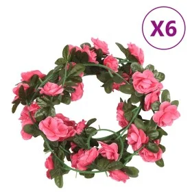 Guirnaldas de flores artificiales 6 uds rojo y rosa 240 cm de , Coronas y guirnaldas - Ref: Foro24-359068, Precio: 17,15 €, D...