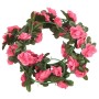 Guirnaldas de flores artificiales 6 uds rojo y rosa 240 cm