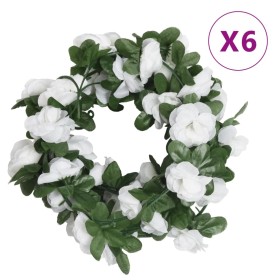 Guirnaldas de flores artificiales 6 uds blanco 250 cm