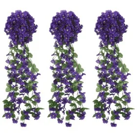 Guirnaldas de flores artificiales 3 uds morado oscuro 85 cm de , Coronas y guirnaldas - Ref: Foro24-359049, Precio: 18,66 €, ...
