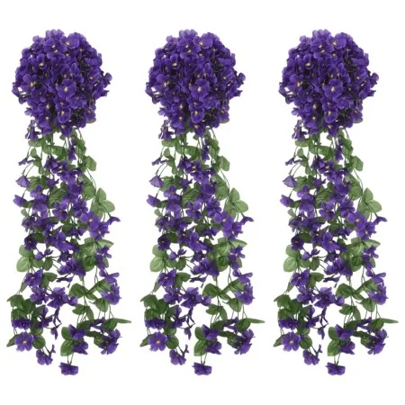 Künstliche Blumengirlanden 3 Stück dunkelviolett 85 cm von , Kronen und Girlanden - Ref: Foro24-359049, Preis: 18,66 €, Rabat...
