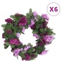 Guirnaldas de flores artificiales 6 uds morado claro 250 cm