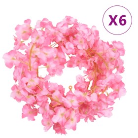 Artificial flower garlands 6 pcs dark pink 180 cm by , Crowns and garlands - Ref: Foro24-359056, Price: 20,19 €, Discount: %