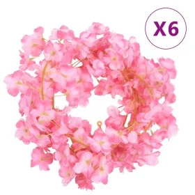 Guirnaldas de flores artificiales 6 uds rosa oscuro 180 cm de , Coronas y guirnaldas - Ref: Foro24-359056, Precio: 20,01 €, D...
