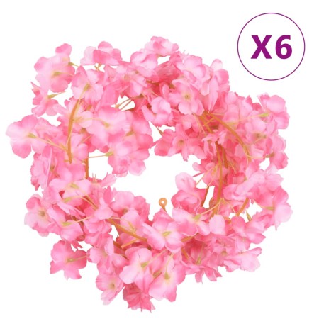 Künstliche Blumengirlanden 6 Stück dunkelrosa 180 cm von , Kronen und Girlanden - Ref: Foro24-359056, Preis: 20,19 €, Rabatt: %