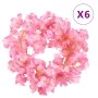 Guirnaldas de flores artificiales 6 uds rosa oscuro 180 cm de , Coronas y guirnaldas - Ref: Foro24-359056, Precio: 20,01 €, D...