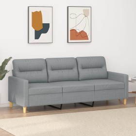 3-seater sofa in light gray fabric 180 cm by , Sofas - Ref: Foro24-359243, Price: 272,09 €, Discount: %