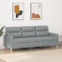 3-seater sofa in light gray fabric 180 cm by , Sofas - Ref: Foro24-359243, Price: 256,37 €, Discount: %