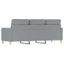 3-seater sofa in light gray fabric 180 cm by , Sofas - Ref: Foro24-359243, Price: 256,37 €, Discount: %