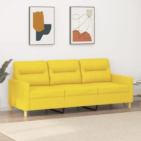 3-seater light yellow fabric sofa 180 cm by , Sofas - Ref: Foro24-359248, Price: 254,51 €, Discount: %